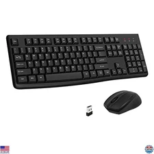 Wireless Keyboard and Mouse Combo, EDJO 2.4G Full-Sized Silent Computer Keyboard