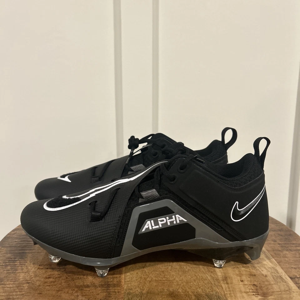 Chuteiras de futebol destacáveis tamanho 11 Wide-Nike Alpha Menace Pro 3 baixas preto cinza - Imagem 2 de 4