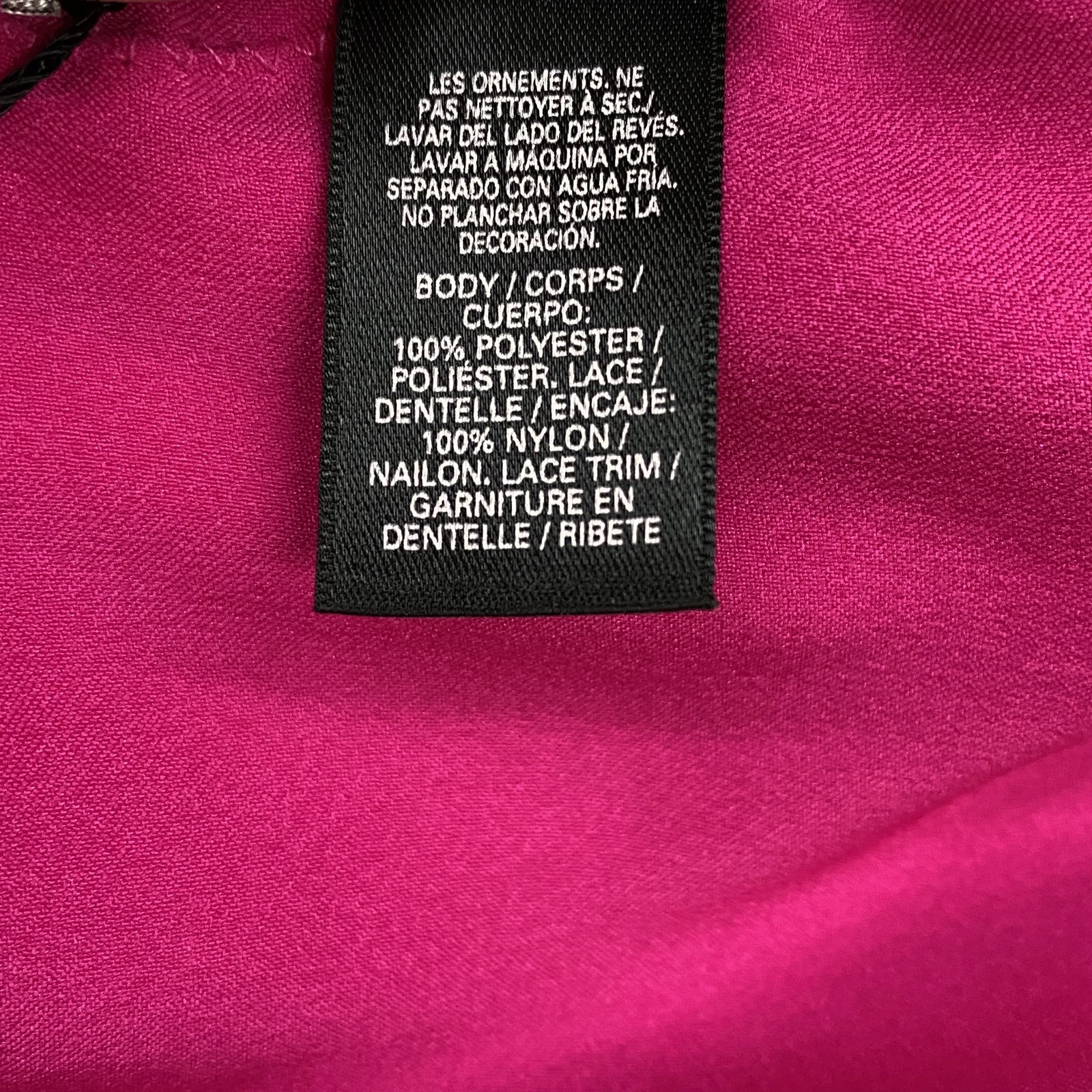 VALENTINO Victoria's Secret abito slip donna medio pizzo raso rosa caldo chemise lingerie