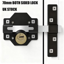 70mm Heavy Duty Garden Long Throw Gate Lock Double Bolt Rim Lock 5 Keys