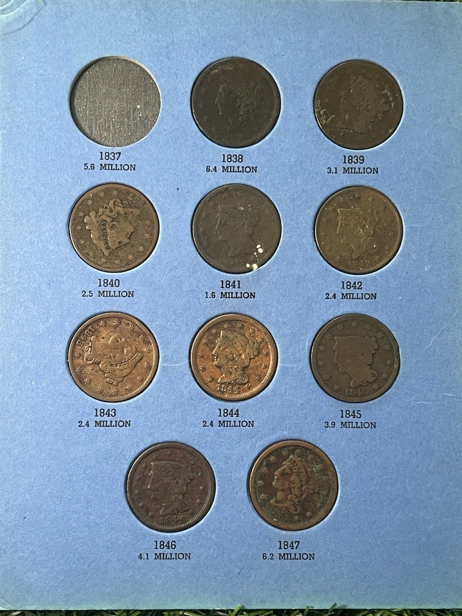 1826-1857 DATE SET U.S Large Cents (30 Coins) Near Complete