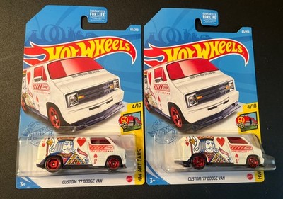 Lot Of 2 Hot Wheels Custom  77 Dodge Van Jack Heart Treasure Hunt #65 NIP