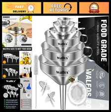 Stainless Steel Kitchen Funnel Set - 6 Sizes,...