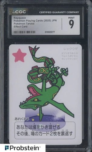 2025 Pokemon Japanese Taruka Playing Cards Effect Card Rayquaza CGC 9 MINT