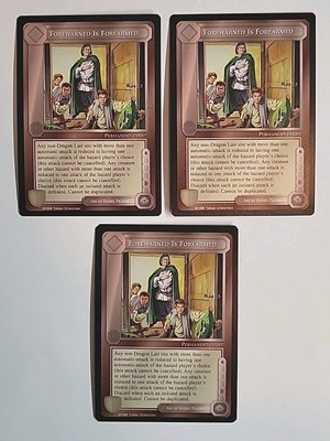 MECCG MIDDLE EARTH CCG FOREWARNED IS FOREARMED DARK MINIONS COMMON x3 PLAYSET NM