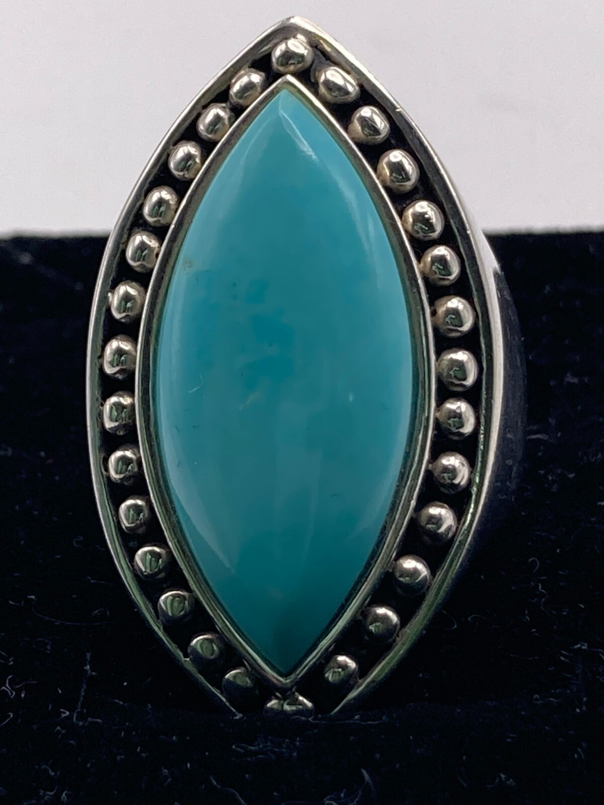 Sterling Silver Turquoise Statement Ring Size 7 T… - image 6