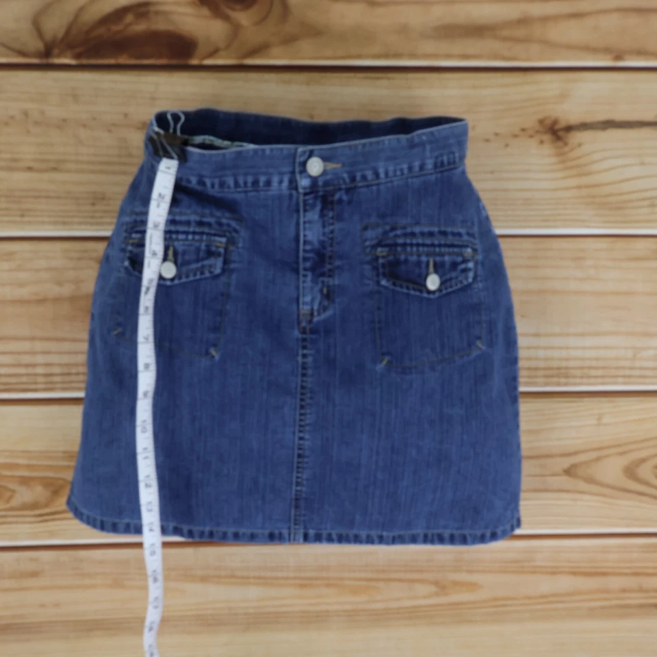 Gap Kids Jean Skort Womens Sz 14 Blue Medium Wash Denim Pockets Built In Shorts - Image 3 of 4