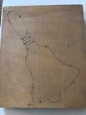 Accucut Ellison Wood Die cuts SCHOOL BELL Jumbo 10x12 EUC Vintage