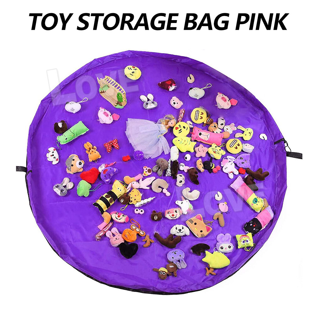 150cm Kids Play Mat Bag Portable Toy Storage Organizer Lego Toys
