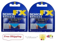 10 Schick FX Razor Blades Flexible Refill Cartridges Fit Performer Tracer Shaver