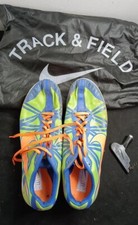 Nike Zoom Waffle XC 9 Green Blue Orange Track Running Spikes Size 11 Bag /9a