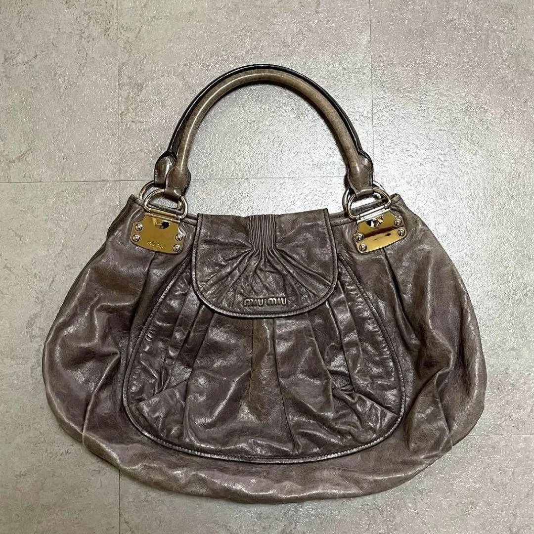Authentic Miu Miu Archive 90s shoulder bag hand leather from japan  