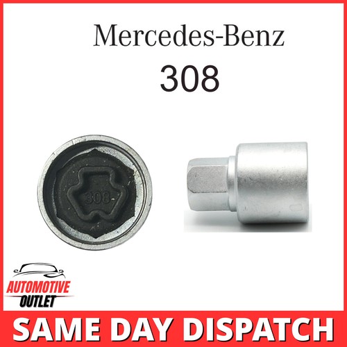 MASTER SECURITY WHEEL LOCKING BOLT KEY 308, 17mm SOCKET FOR MERCEDES A C E CLASS