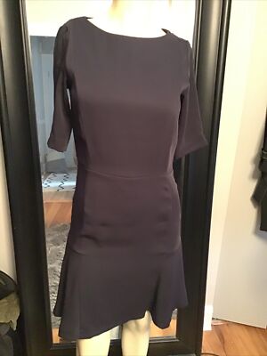 ZARA BASIC BLACK SHORT SLEEVE DRESS WITH FLARE BOTTOM SIZE-S