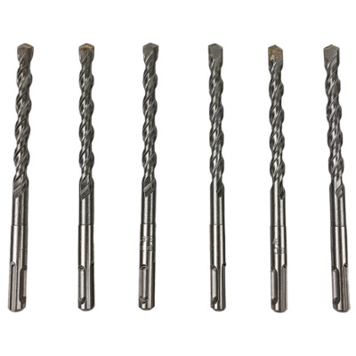 6pk Hammer Drill Bit 3/8'' x 6'' SDS Plus Carbide Tipped Rotary Concrete Masonry