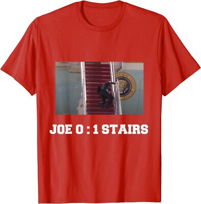 Biden Falling Down Stairs Joe Vs Stairs Funny Gift Unisex T-Shirt