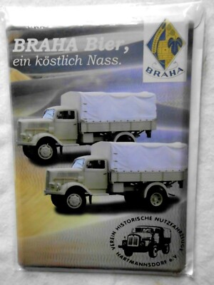 Blechpostkarte von BRAHA Bier - Nostalgie 14x10 cm neu