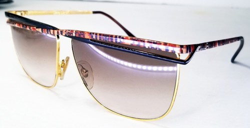 Vintage Laura Biagiotti T110 Black Earth Sunglasses 80's Italy - Picture 11 of 13
