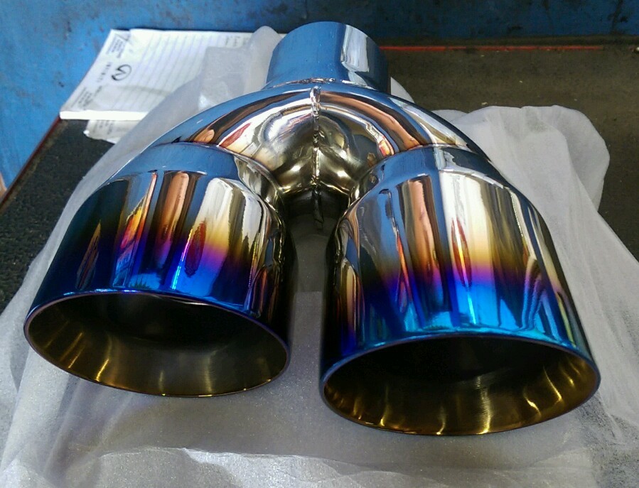 Dual Staggered Burnt Exhaust Tips BMW muffler delete Conseil scolaire