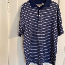 greg norman golf shirts xxl polo navy striped EUC