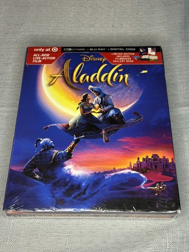 Disney Aladdin Live Action 4K Ultra HD Blu-Ray Digital Code Target NEW SEALED