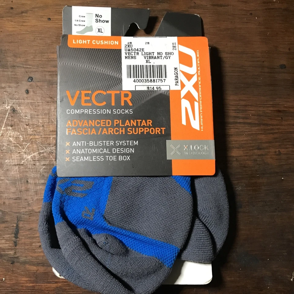 2XU Vectr Light Cushion No Show Mens Sock - 2024 Size XL - Image 2 of 4