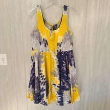 Minuet Sun Dress Fit And Flare Size L Colorful Sleeveless Cruise Boho Vibrant 