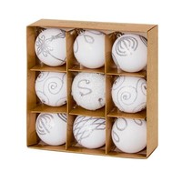 Premier Decorations Weihnachtskugeln 9Er Set Bruchsicher 60 Mm HäNge Deko Weiß