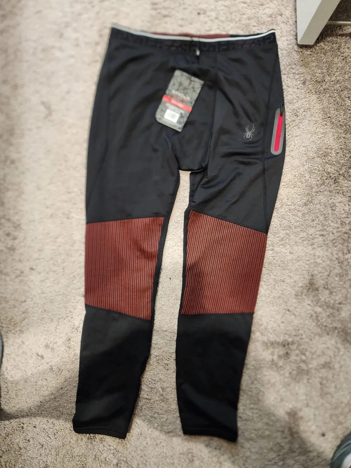 Spyder Active ProWeb Black Stretch Baselayer Tights Men's NWT