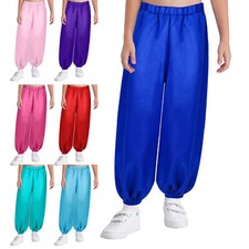 Kids Girls Pants Elastic Waistband Sweatpants Theme Bloomers Palazzo Trousers
