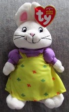 Ty  RUBY  7" Beanie Baby Bunny Rabbit (Nickelodeon Nick Jr  MAX) NEW MINT TAGS