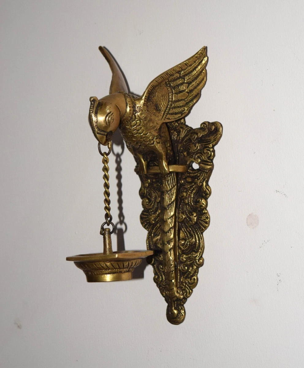 Brass wall top hanging diya