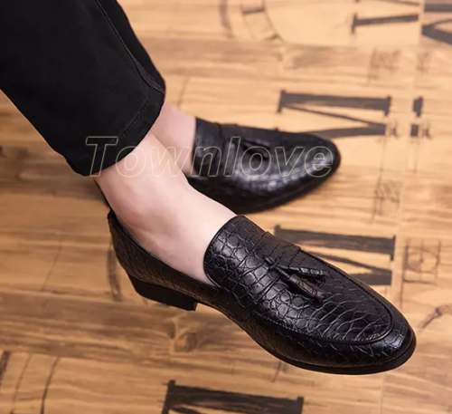 Mens Alligator Loafers Shoes Tassels 