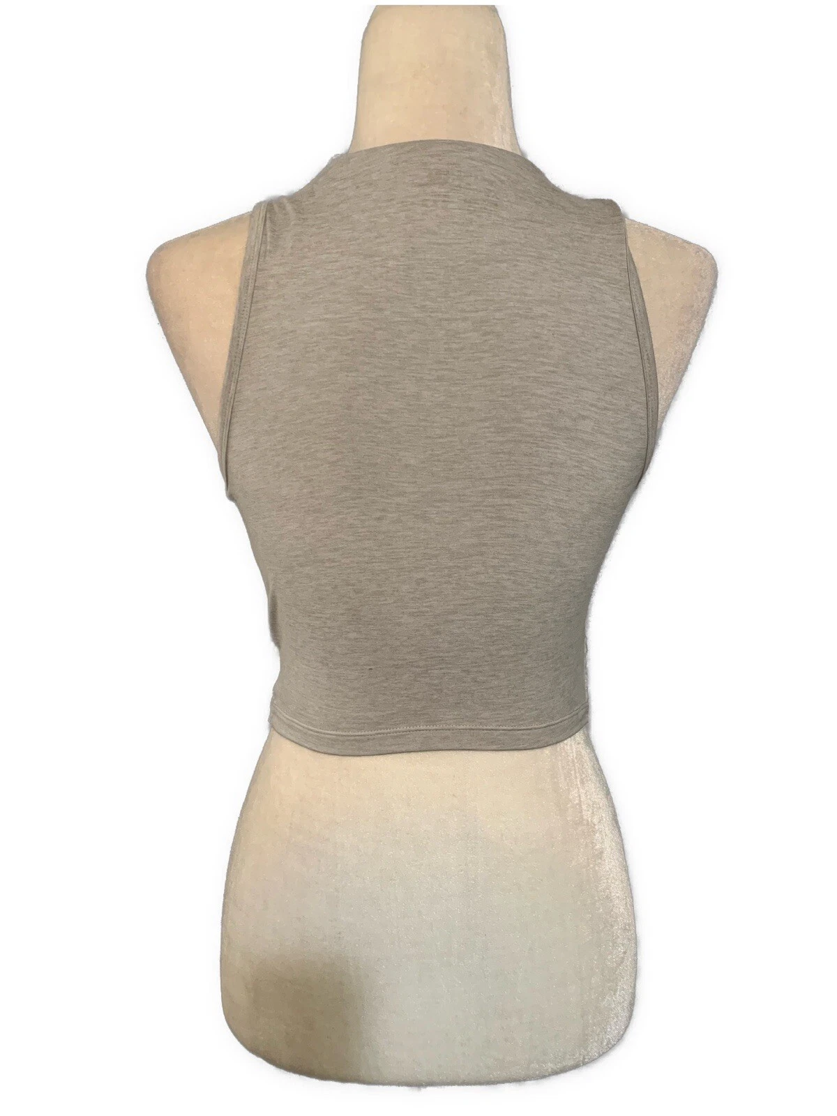 yogalicious solid heather crop twist athletic tank-top