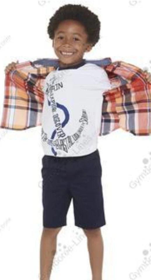 Gymboree Boys 8 "Seas the Day" Camiseta Ancla Azul Prep Fit Sarga Pantalones Cortos Conjunto Nuevo con Etiquetas   Foto 3 de 3