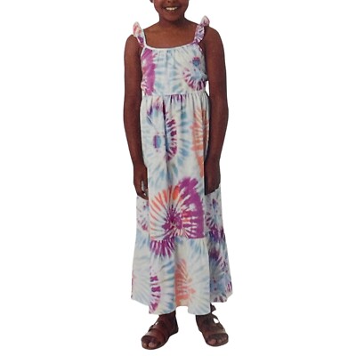 it's like 32 degrees maxi dress 32 Cool Degrees Maxi Dress Ruffle Strap Purple Blue Tie Dye Youth large 12/14