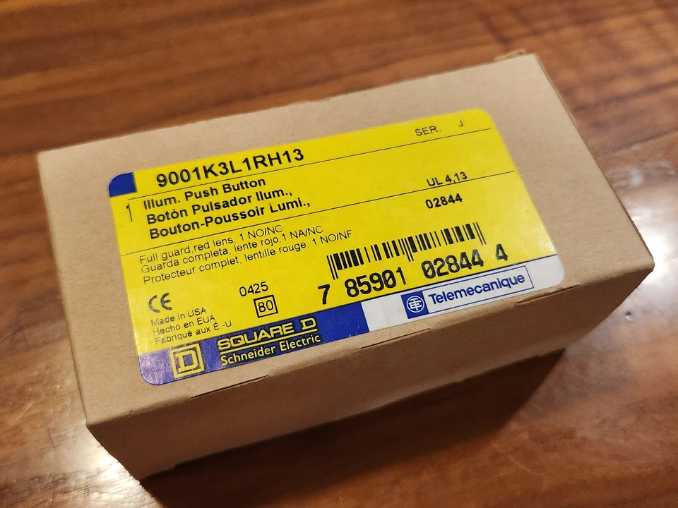 Square D, 9001k3L1RH13, Illuminated Push Button, 1 NO/NC, Red (NOS) - Image 2 of 3