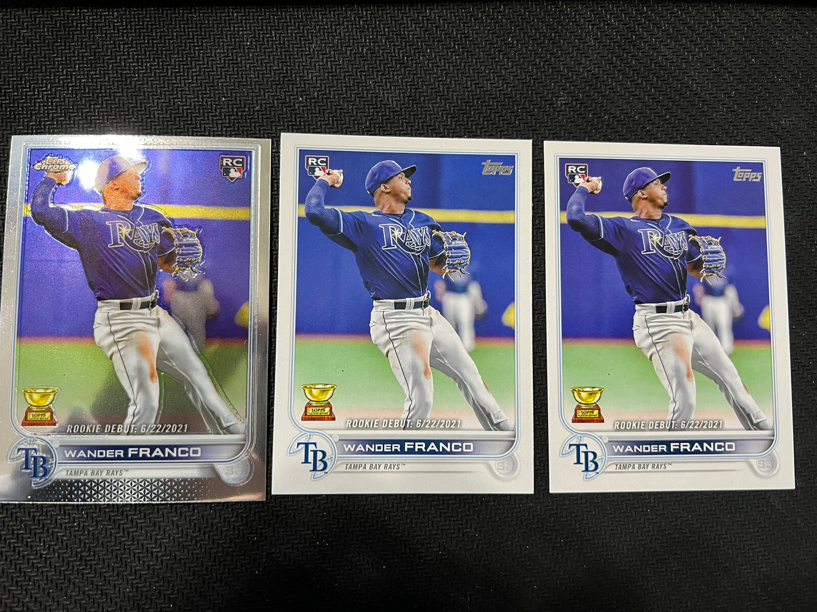 Wander Franco 2022 Topps Chrome Update Rookie Debut RC + 2 Base #USC200 US42