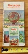 1964 SINCLAIR OIL NEW YORK WORLD'S FAIR TOLL ROAD NEW JERSEY MAP