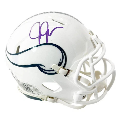 Justin Jefferson Signed Purple Ink Minnesota Vikings Salute to Service 2024 Mini