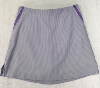 Lady Hagen Golf Skort Lavender Purple Striped Skirt Built In