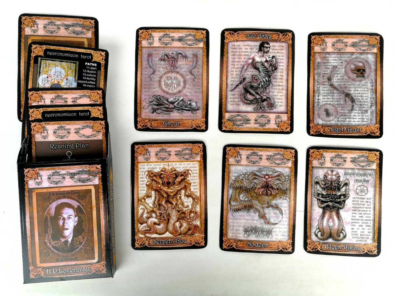 necronomicon tarot cards deck lovercraft occult black magic book guide