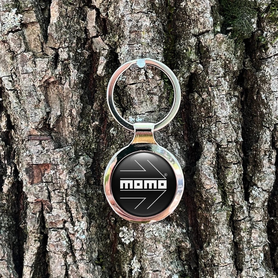 Solid Metal Keyrings Momo Dome Round Epoxy Emblem Key fob gift Keychain - Image 2 of 4