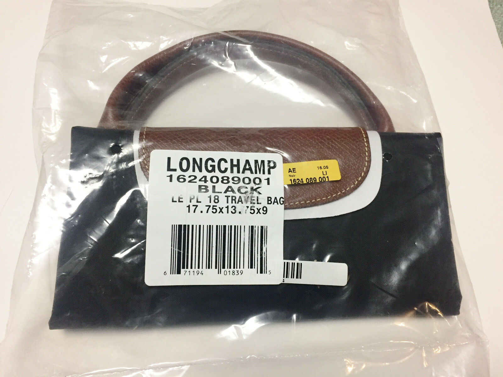 Long Champ Inner Label NEW LONGCHAMP Le Pliage 18 Type L Large Short Handle Travel Tote BLACK ...