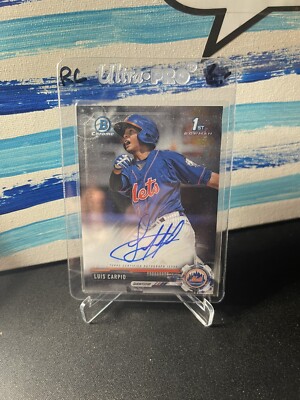 2017 BOWMAN CHROME 1st BOWMAN ON CARD Autograph LUIS CARPIO #CPA-LCA NY METS