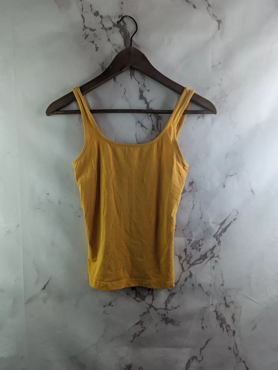 ALTRA & Other Stories Canotta Donna 2 XS Giallo Crop Quadrato Schiena Camicia Cotone