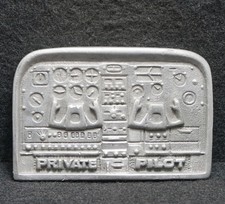 WG11156 NOS VINTAGE 1970s PRIVATE PILOT AIRPLANE AVIATION PEWTER BELT BUCKLE