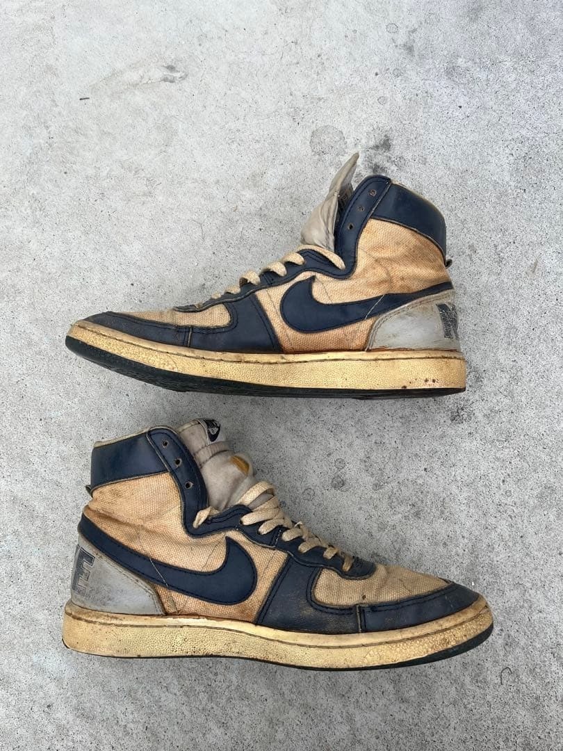 Nike Terminator Canvas Beige x Black US9 Made in Korea 1985 Vintage Sneakers image 8