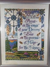 Joan Elliott Cross Stitch Native American Dreamcatcher Boho Cottagecore Art Fram