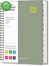 2026 2027 Academic Planner Weekly Monthly Spiral Hardcover Agenda Green A5